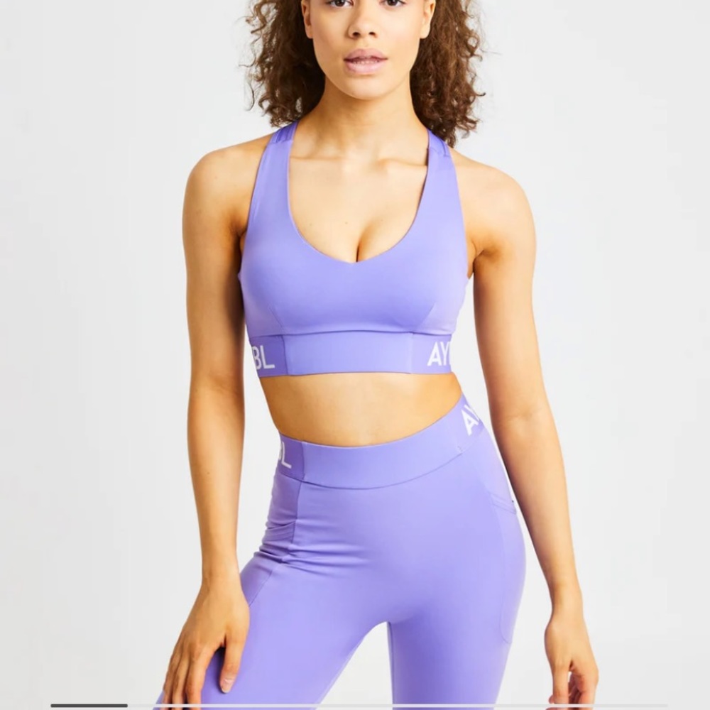 AYBL Training Sport Bra and Shorts Lavendar NWT